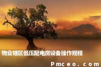 物业辖区低压配电房设备操作规程